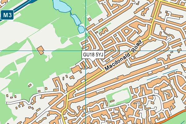 GU18 5YJ map - OS VectorMap District (Ordnance Survey) GU18 5YJ map - OS VectorMap District (Ordnance Survey)
