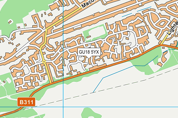 GU18 5YX map - OS VectorMap District (Ordnance Survey) GU18 5YX map - OS VectorMap District (Ordnance Survey)