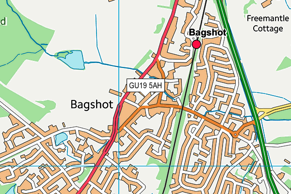 GU19 5AH map - OS VectorMap District (Ordnance Survey) GU19 5AH map - OS VectorMap District (Ordnance Survey)