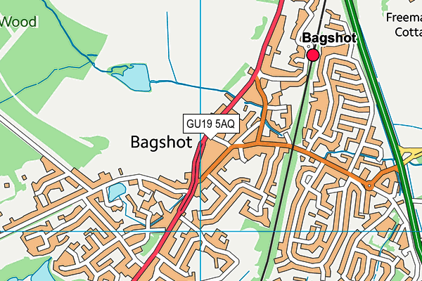 GU19 5AQ map - OS VectorMap District (Ordnance Survey) GU19 5AQ map - OS VectorMap District (Ordnance Survey)