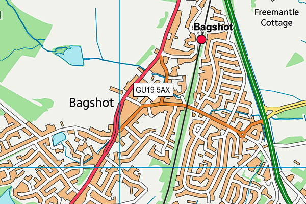 GU19 5AX map - OS VectorMap District (Ordnance Survey) GU19 5AX map - OS VectorMap District (Ordnance Survey)