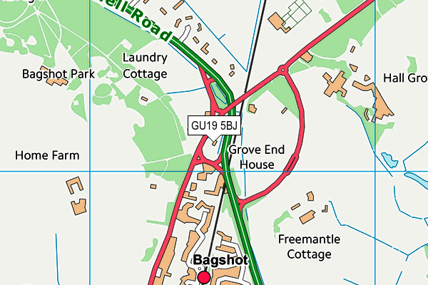 GU19 5BJ map - OS VectorMap District (Ordnance Survey) GU19 5BJ map - OS VectorMap District (Ordnance Survey)