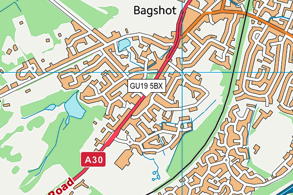 GU19 5BX map - OS VectorMap District (Ordnance Survey) GU19 5BX map - OS VectorMap District (Ordnance Survey)