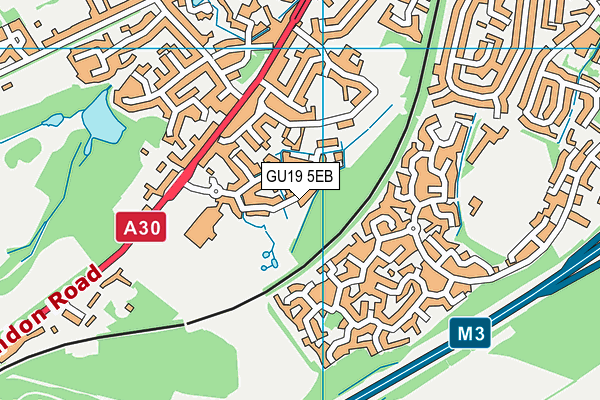 GU19 5EB map - OS VectorMap District (Ordnance Survey) GU19 5EB map - OS VectorMap District (Ordnance Survey)
