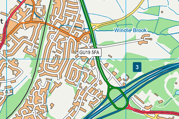 GU19 5FA map - OS VectorMap District (Ordnance Survey) GU19 5FA map - OS VectorMap District (Ordnance Survey)