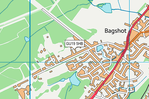 GU19 5HB map - OS VectorMap District (Ordnance Survey) GU19 5HB map - OS VectorMap District (Ordnance Survey)