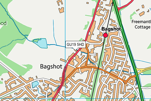 GU19 5HD map - OS VectorMap District (Ordnance Survey) GU19 5HD map - OS VectorMap District (Ordnance Survey)