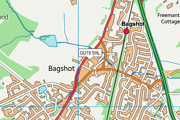 GU19 5HL map - OS VectorMap District (Ordnance Survey)
