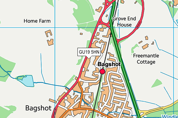 GU19 5HN map - OS VectorMap District (Ordnance Survey)