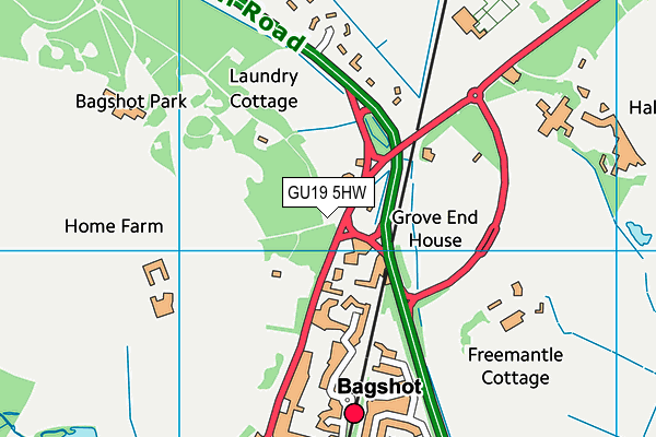 GU19 5HW map - OS VectorMap District (Ordnance Survey) GU19 5HW map - OS VectorMap District (Ordnance Survey)