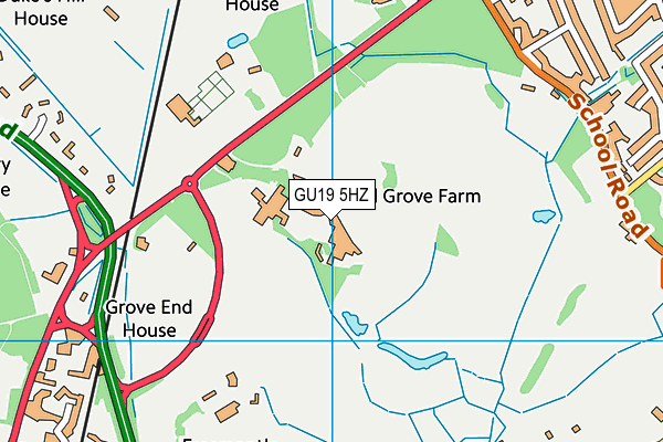 GU19 5HZ map - OS VectorMap District (Ordnance Survey) GU19 5HZ map - OS VectorMap District (Ordnance Survey)