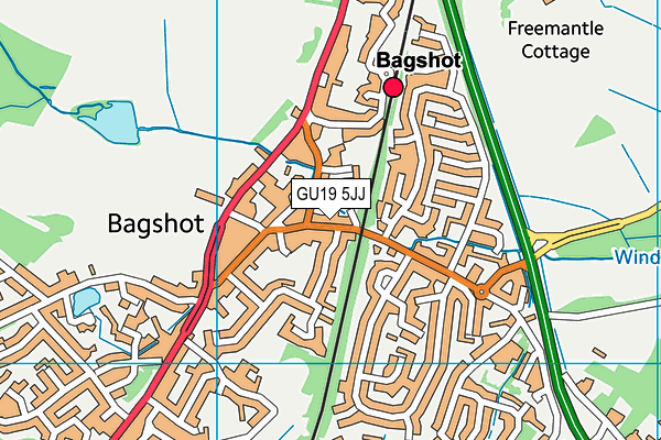 GU19 5JJ map - OS VectorMap District (Ordnance Survey)