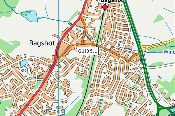 GU19 5JL map - OS VectorMap District (Ordnance Survey)