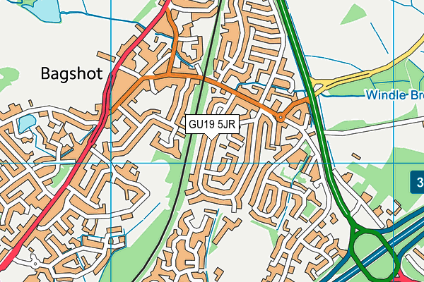 GU19 5JR map - OS VectorMap District (Ordnance Survey) GU19 5JR map - OS VectorMap District (Ordnance Survey)