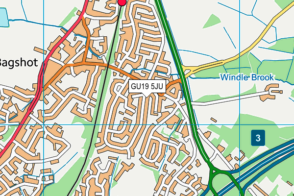 GU19 5JU map - OS VectorMap District (Ordnance Survey)
