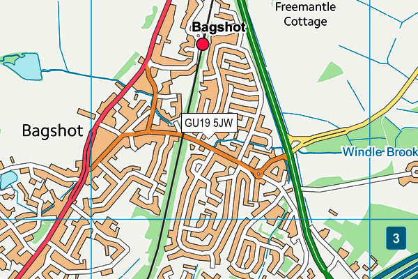 GU19 5JW map - OS VectorMap District (Ordnance Survey) GU19 5JW map - OS VectorMap District (Ordnance Survey)
