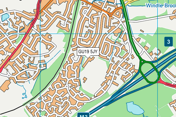 GU19 5JY map - OS VectorMap District (Ordnance Survey) GU19 5JY map - OS VectorMap District (Ordnance Survey)