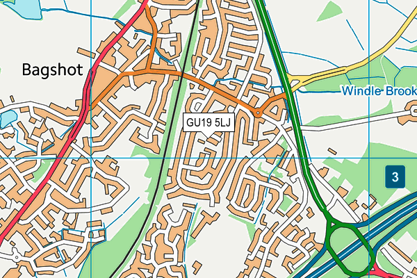 GU19 5LJ map - OS VectorMap District (Ordnance Survey) GU19 5LJ map - OS VectorMap District (Ordnance Survey)