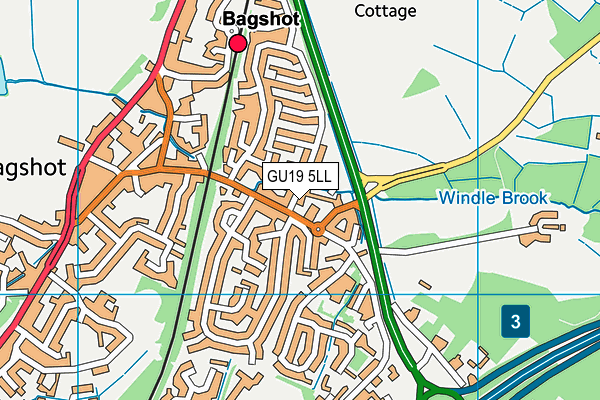 GU19 5LL map - OS VectorMap District (Ordnance Survey) GU19 5LL map - OS VectorMap District (Ordnance Survey)
