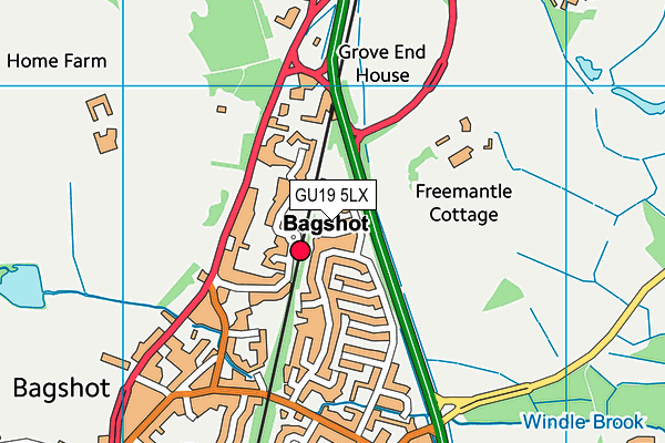 GU19 5LX map - OS VectorMap District (Ordnance Survey) GU19 5LX map - OS VectorMap District (Ordnance Survey)