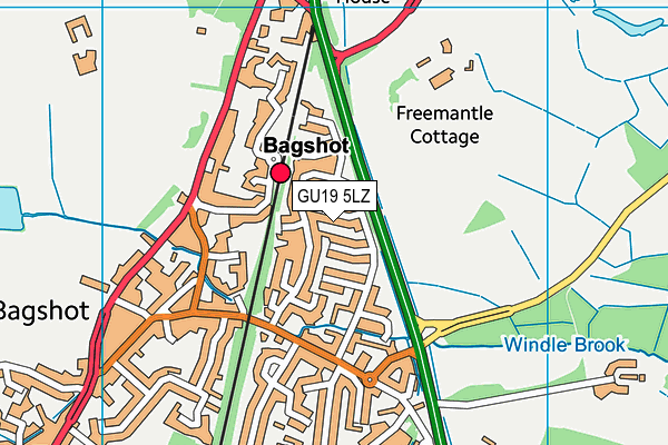 GU19 5LZ map - OS VectorMap District (Ordnance Survey)