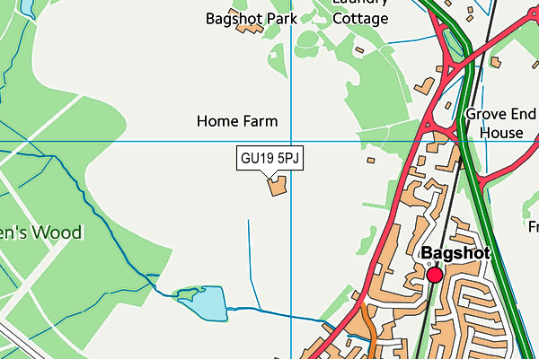 GU19 5PJ map - OS VectorMap District (Ordnance Survey) GU19 5PJ map - OS VectorMap District (Ordnance Survey)
