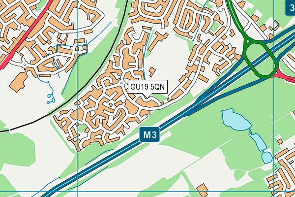 GU19 5QN map - OS VectorMap District (Ordnance Survey) GU19 5QN map - OS VectorMap District (Ordnance Survey)