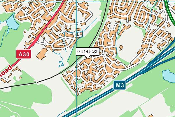 GU19 5QX map - OS VectorMap District (Ordnance Survey) GU19 5QX map - OS VectorMap District (Ordnance Survey)