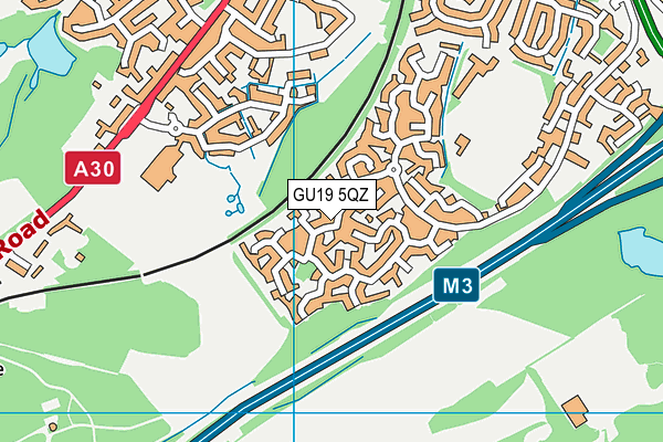 GU19 5QZ map - OS VectorMap District (Ordnance Survey) GU19 5QZ map - OS VectorMap District (Ordnance Survey)
