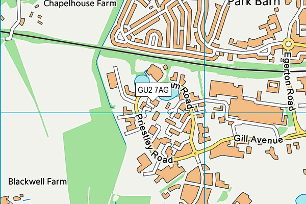GU2 7AG map - OS VectorMap District (Ordnance Survey) GU2 7AG map - OS VectorMap District (Ordnance Survey)