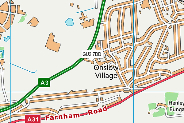 GU2 7DD map - OS VectorMap District (Ordnance Survey) GU2 7DD map - OS VectorMap District (Ordnance Survey)