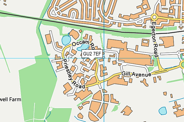 GU2 7EF map - OS VectorMap District (Ordnance Survey) GU2 7EF map - OS VectorMap District (Ordnance Survey)