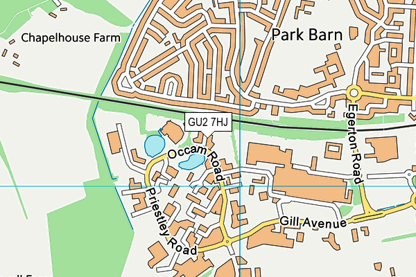 GU2 7HJ map - OS VectorMap District (Ordnance Survey) GU2 7HJ map - OS VectorMap District (Ordnance Survey)