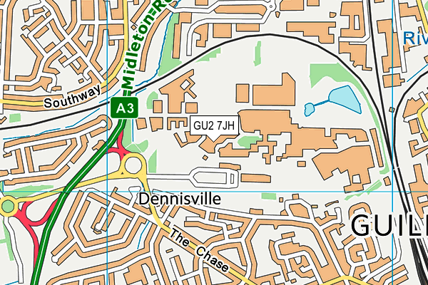 GU2 7JH map - OS VectorMap District (Ordnance Survey) GU2 7JH map - OS VectorMap District (Ordnance Survey)