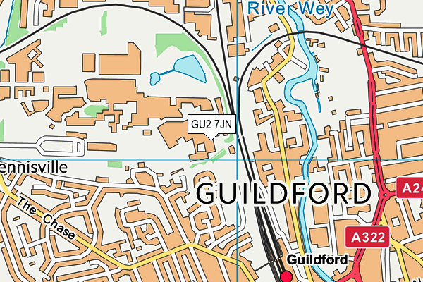 GU2 7JN map - OS VectorMap District (Ordnance Survey) GU2 7JN map - OS VectorMap District (Ordnance Survey)