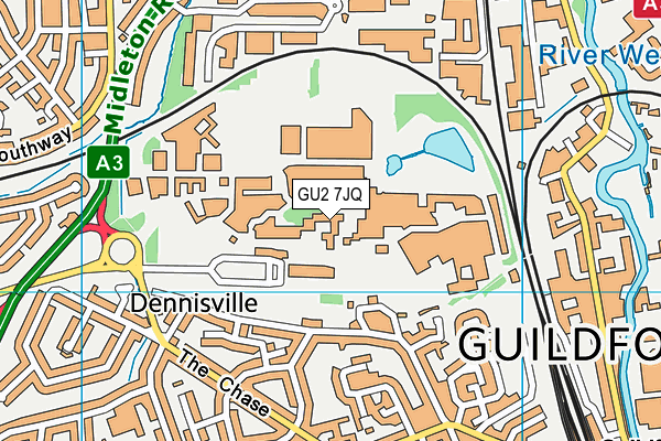 GU2 7JQ map - OS VectorMap District (Ordnance Survey) GU2 7JQ map - OS VectorMap District (Ordnance Survey)