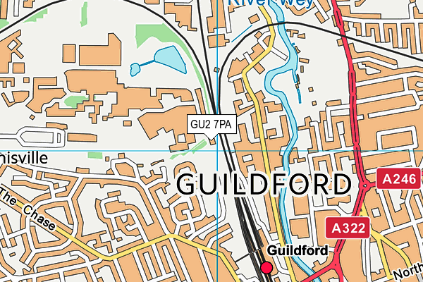 GU2 7PA map - OS VectorMap District (Ordnance Survey) GU2 7PA map - OS VectorMap District (Ordnance Survey)