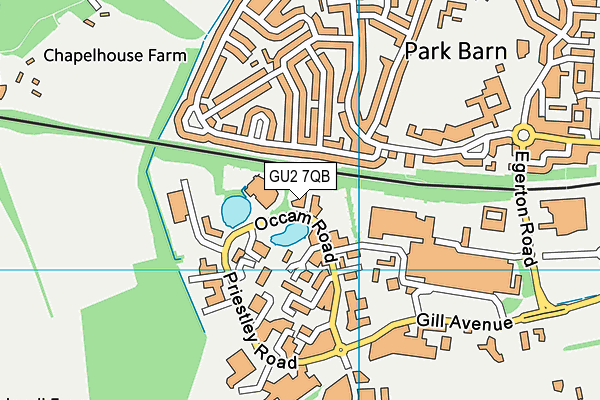 GU2 7QB map - OS VectorMap District (Ordnance Survey) GU2 7QB map - OS VectorMap District (Ordnance Survey)