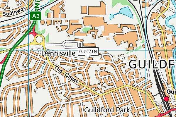 GU2 7TN map - OS VectorMap District (Ordnance Survey) GU2 7TN map - OS VectorMap District (Ordnance Survey)