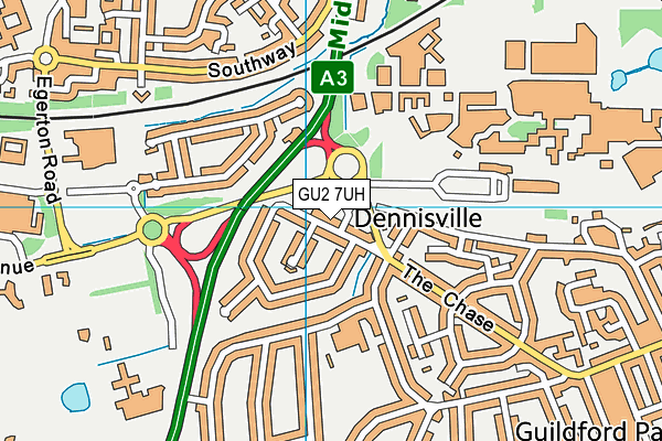GU2 7UH map - OS VectorMap District (Ordnance Survey) GU2 7UH map - OS VectorMap District (Ordnance Survey)