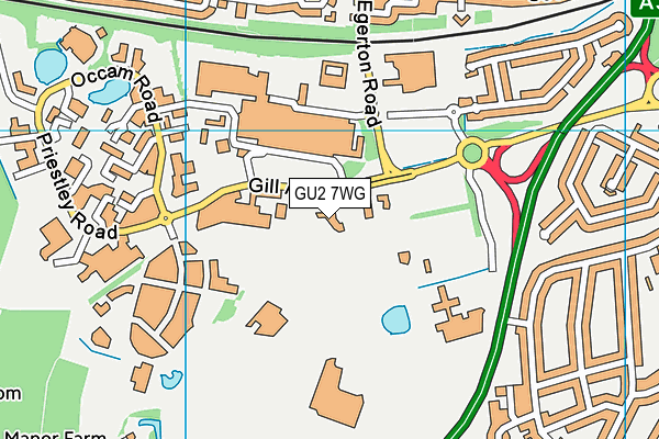 GU2 7WG map - OS VectorMap District (Ordnance Survey) GU2 7WG map - OS VectorMap District (Ordnance Survey)