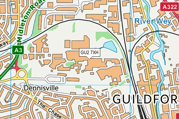 GU2 7XH map - OS VectorMap District (Ordnance Survey) GU2 7XH map - OS VectorMap District (Ordnance Survey)