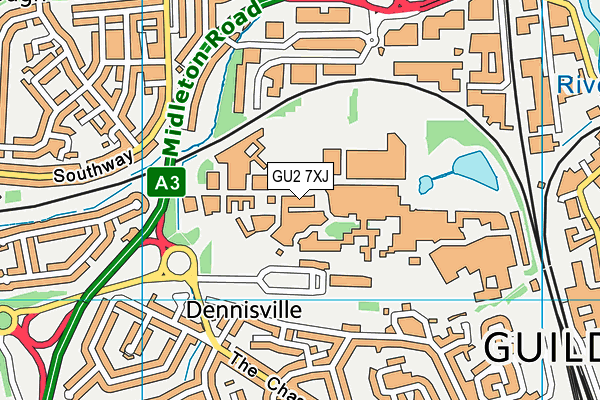 GU2 7XJ map - OS VectorMap District (Ordnance Survey) GU2 7XJ map - OS VectorMap District (Ordnance Survey)