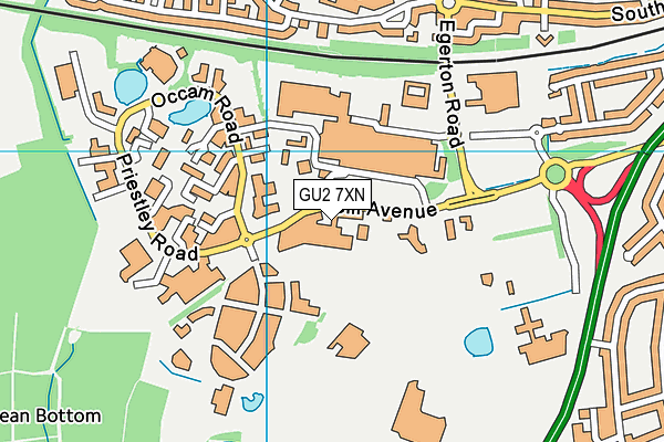 GU2 7XN map - OS VectorMap District (Ordnance Survey) GU2 7XN map - OS VectorMap District (Ordnance Survey)