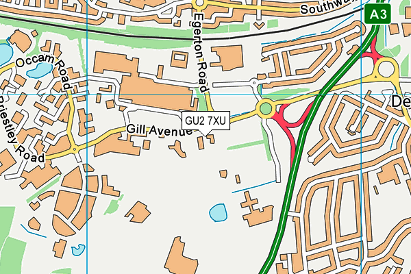 GU2 7XU map - OS VectorMap District (Ordnance Survey) GU2 7XU map - OS VectorMap District (Ordnance Survey)