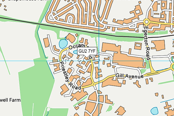 GU2 7YF map - OS VectorMap District (Ordnance Survey) GU2 7YF map - OS VectorMap District (Ordnance Survey)
