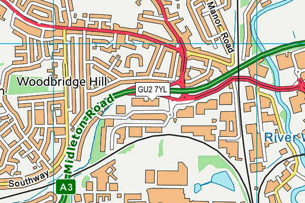 GU2 7YL map - OS VectorMap District (Ordnance Survey) GU2 7YL map - OS VectorMap District (Ordnance Survey)