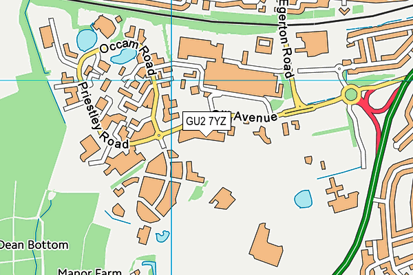 GU2 7YZ map - OS VectorMap District (Ordnance Survey) GU2 7YZ map - OS VectorMap District (Ordnance Survey)