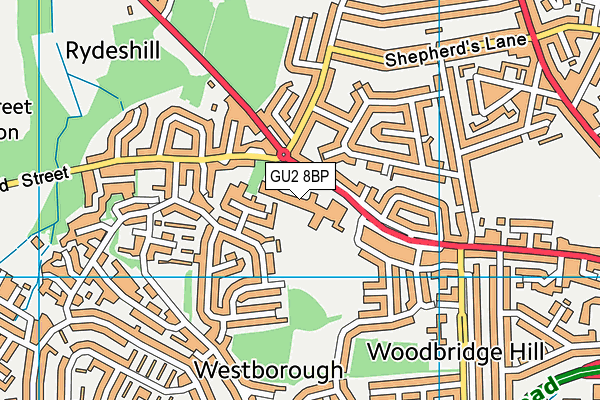 GU2 8BP map - OS VectorMap District (Ordnance Survey) GU2 8BP map - OS VectorMap District (Ordnance Survey)