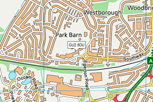 GU2 8DU map - OS VectorMap District (Ordnance Survey) GU2 8DU map - OS VectorMap District (Ordnance Survey)